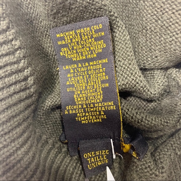 Cashmere cotton blend khaki beanie / toque - Picture 5 of 5